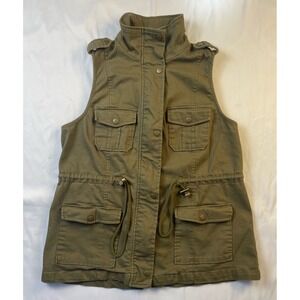 Doe & Rae Women's Size Small Vest Zipper And Button Closure With Button Pockets‎
